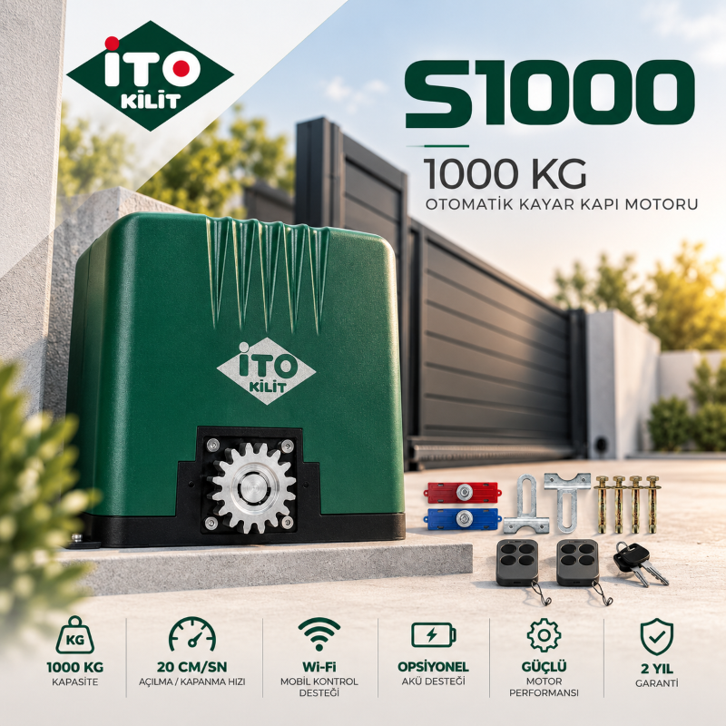 Yeni İTO S1000 Bahçe Kapısı Motoru | 1000 Kg Kapasiteli Yeni Otomatik Yana Kayar Kapı Motoru - ITO KILIT S1000 Kayar Kapi Motoru blog foto 800x800 2